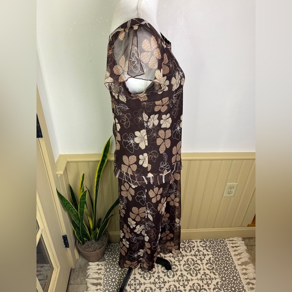 Vtg Y2K Believe Drop Waist Midi Dress 10 Fairy Grunge Whimsical Earthy Woodsy - Picture 7 of 10